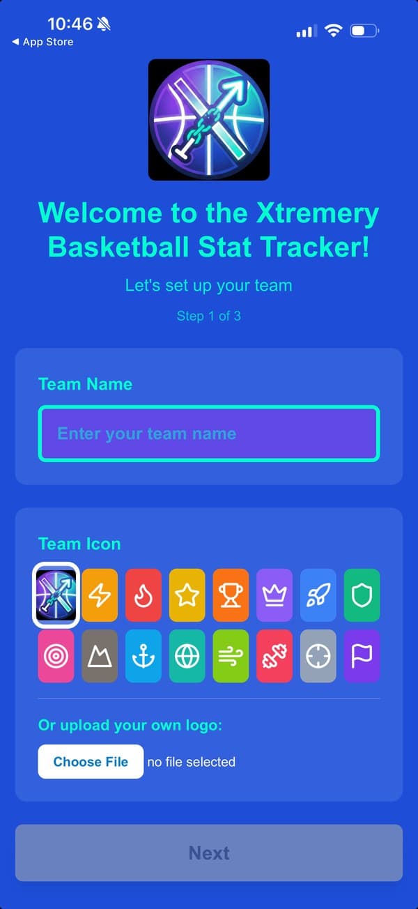 JusTrack screen 1